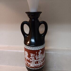 Carafe Decanter Brown Roman/Egyptian Logo 24 oz. Preowned